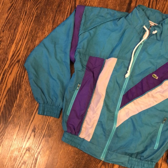 Vintage 80s Lacoste Windbreaker with Zip Off Sleeves - Picture 2 of 12